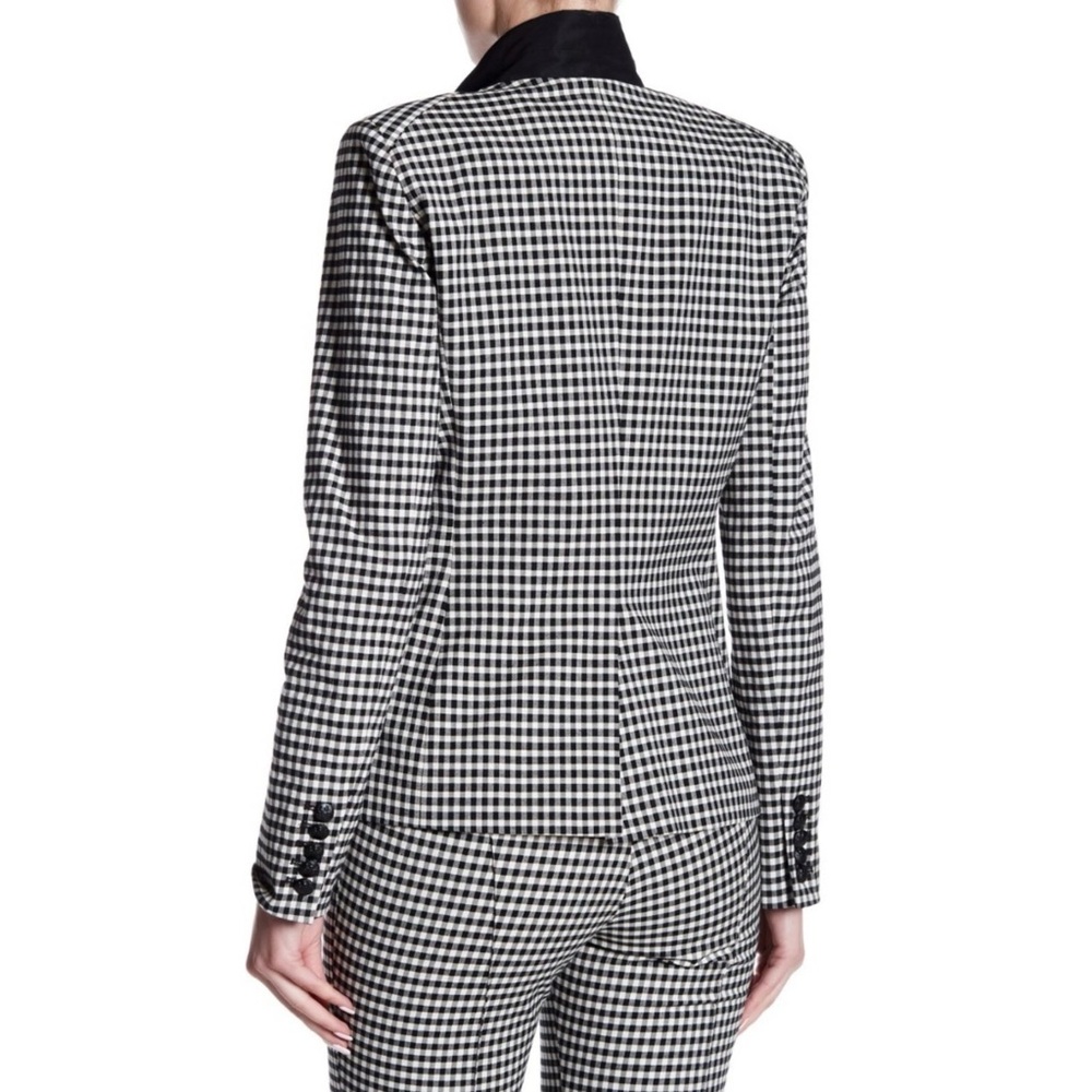 $645 Veronica Beard Cottage Black/White Gingham Plaid Dickey Jacket Blazer Sz 6 - Picture 3 of 14